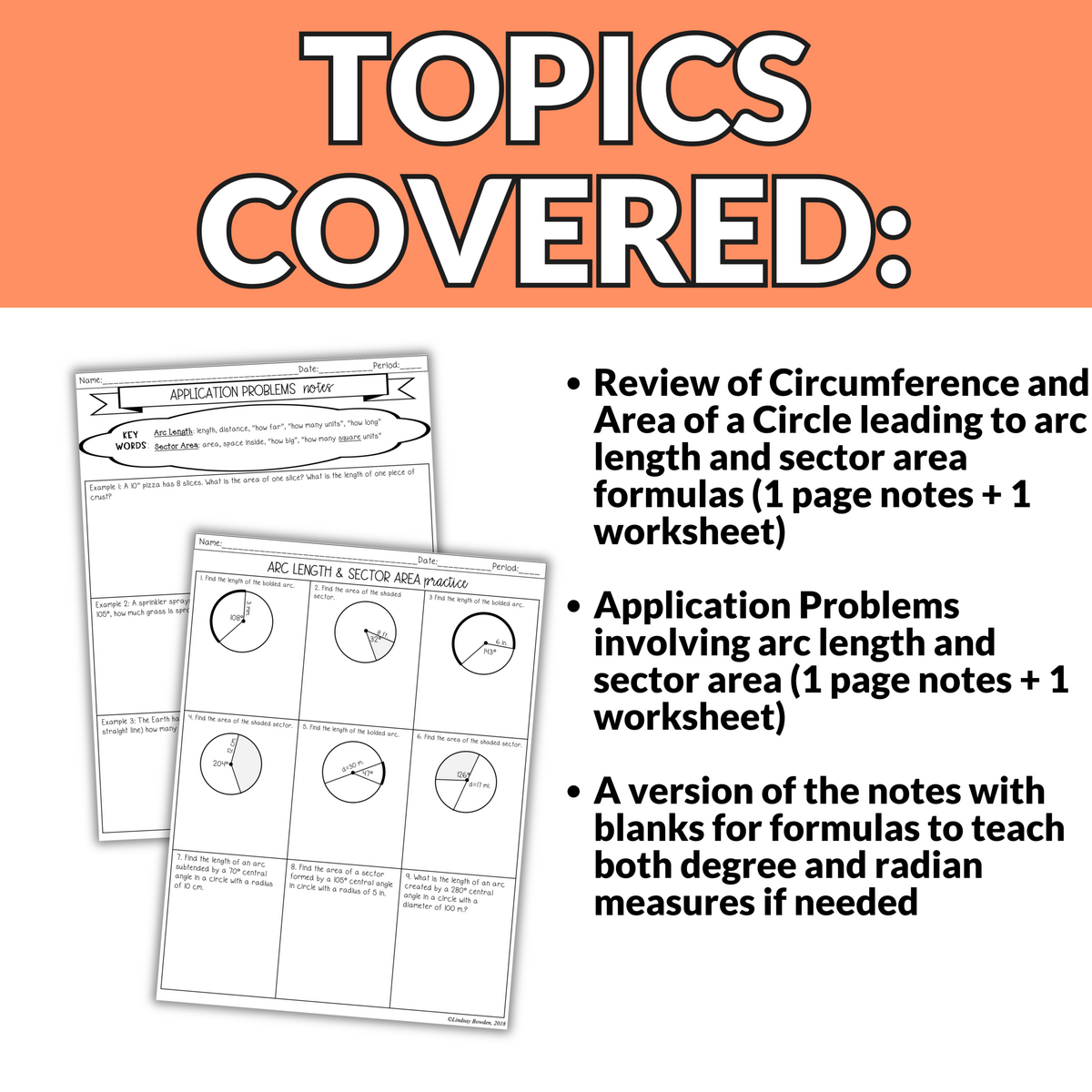 Arc Length And Sector Area Notes And Worksheets For 9th 11th Grade Geometry Lindsay Bowden Arc Length And Sector Area Notes And Worksheets For 9th 11th Grade Geometry Lindsay Bowden