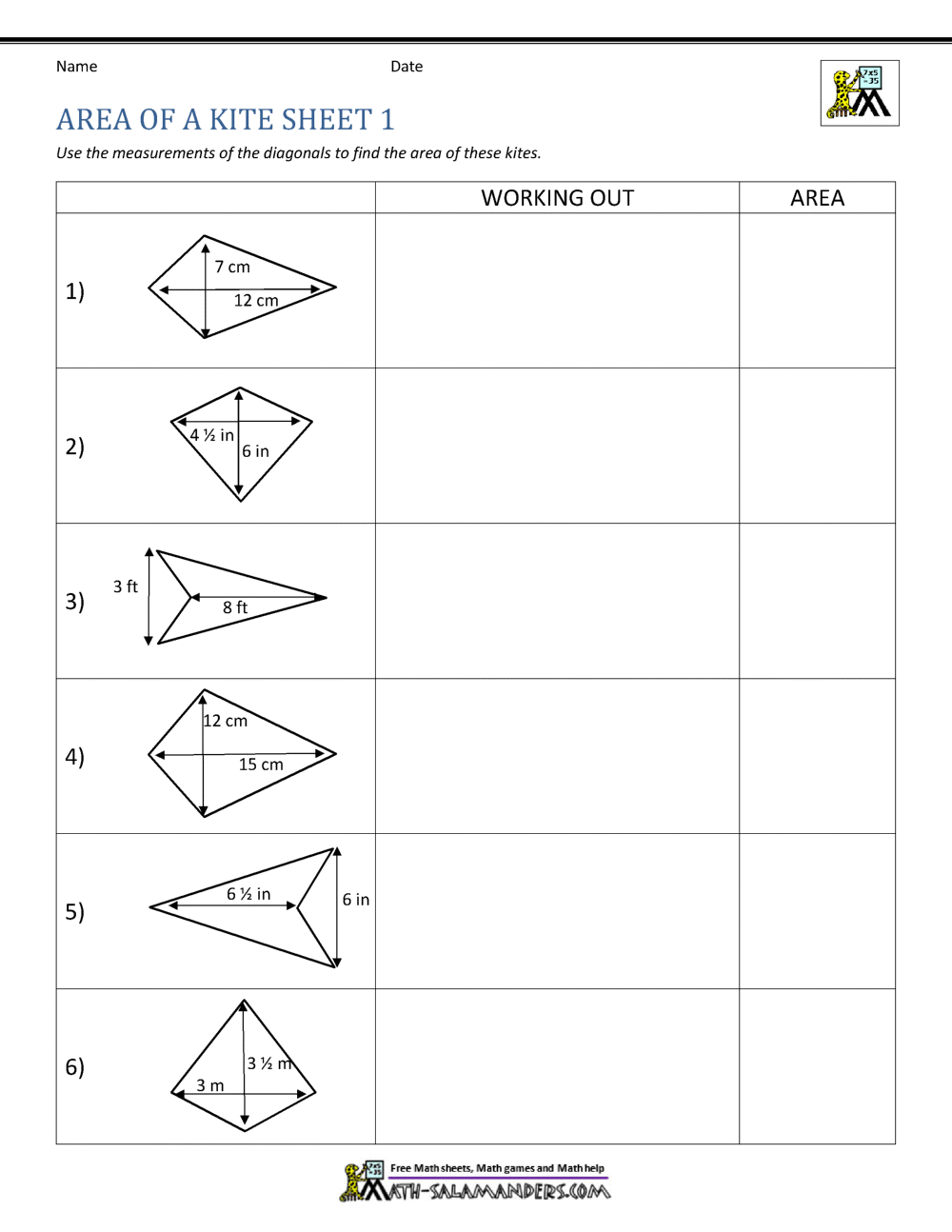 Area Of Quadrilateral Worksheets Area Of Quadrilateral Worksheets