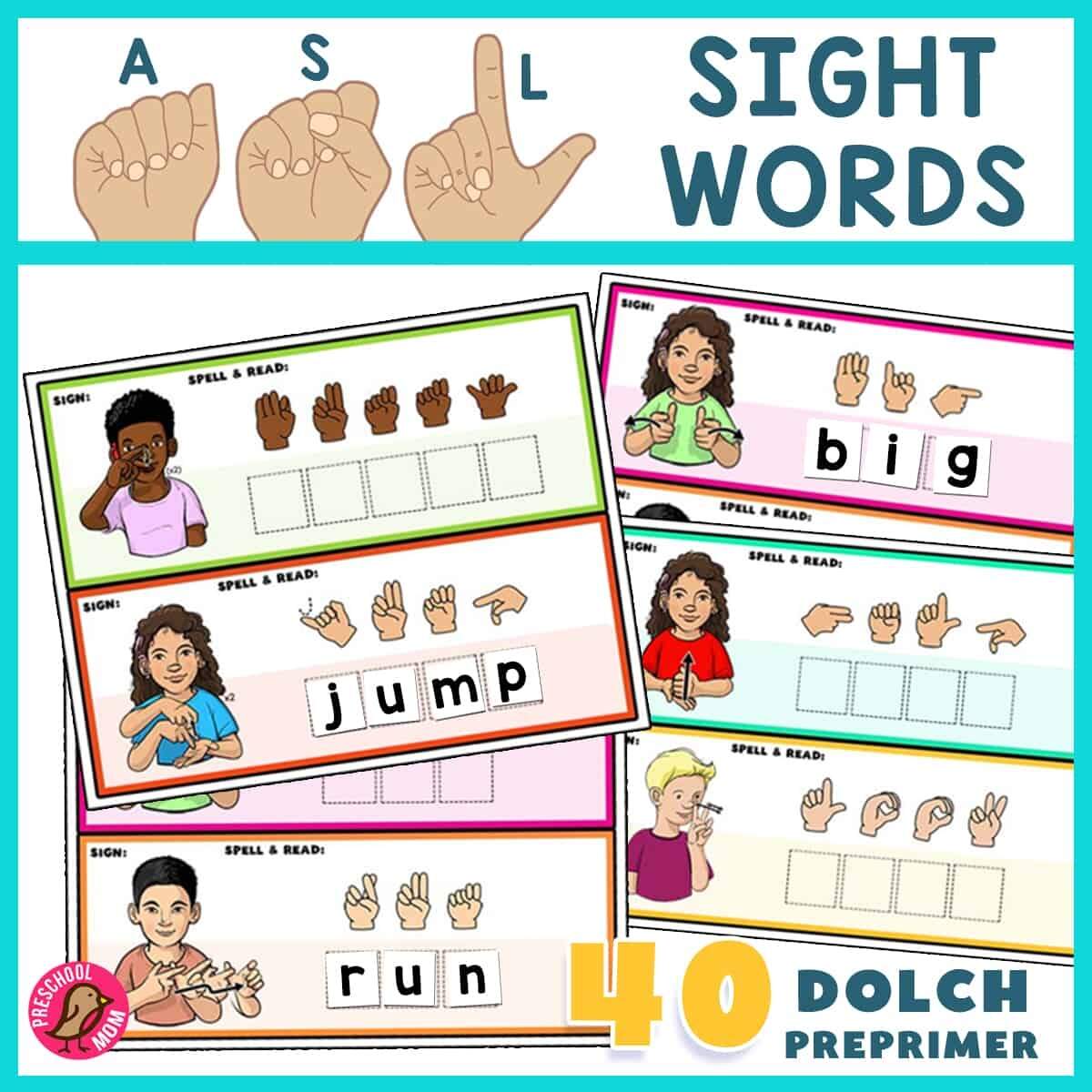 ASL Sight Word Mats Preschool Mom Sign Language Words Worksheets 10 Free PDF Printables Printablee