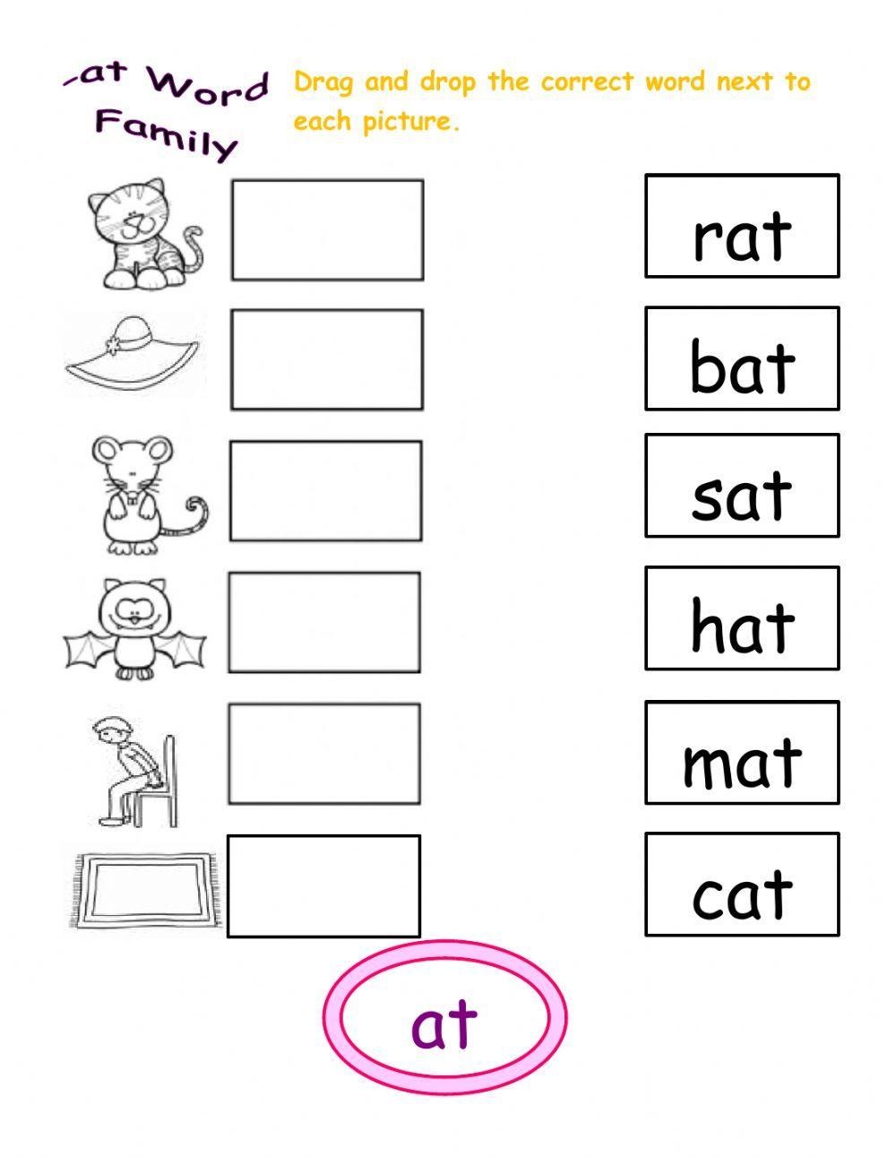 At Word Family Interactive Worksheet Worksheets Library At Word Family Interactive Worksheet Worksheets Library