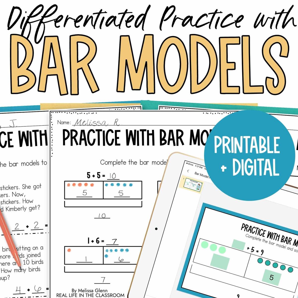Bar Models For Math Addition Word Problems Differentiated Print Digital Made By Teachers