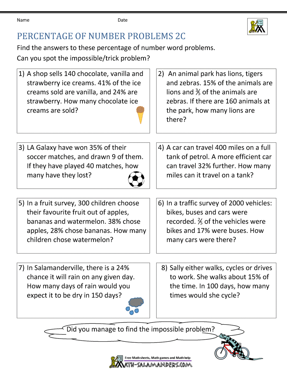Basic Percentage Word Problems