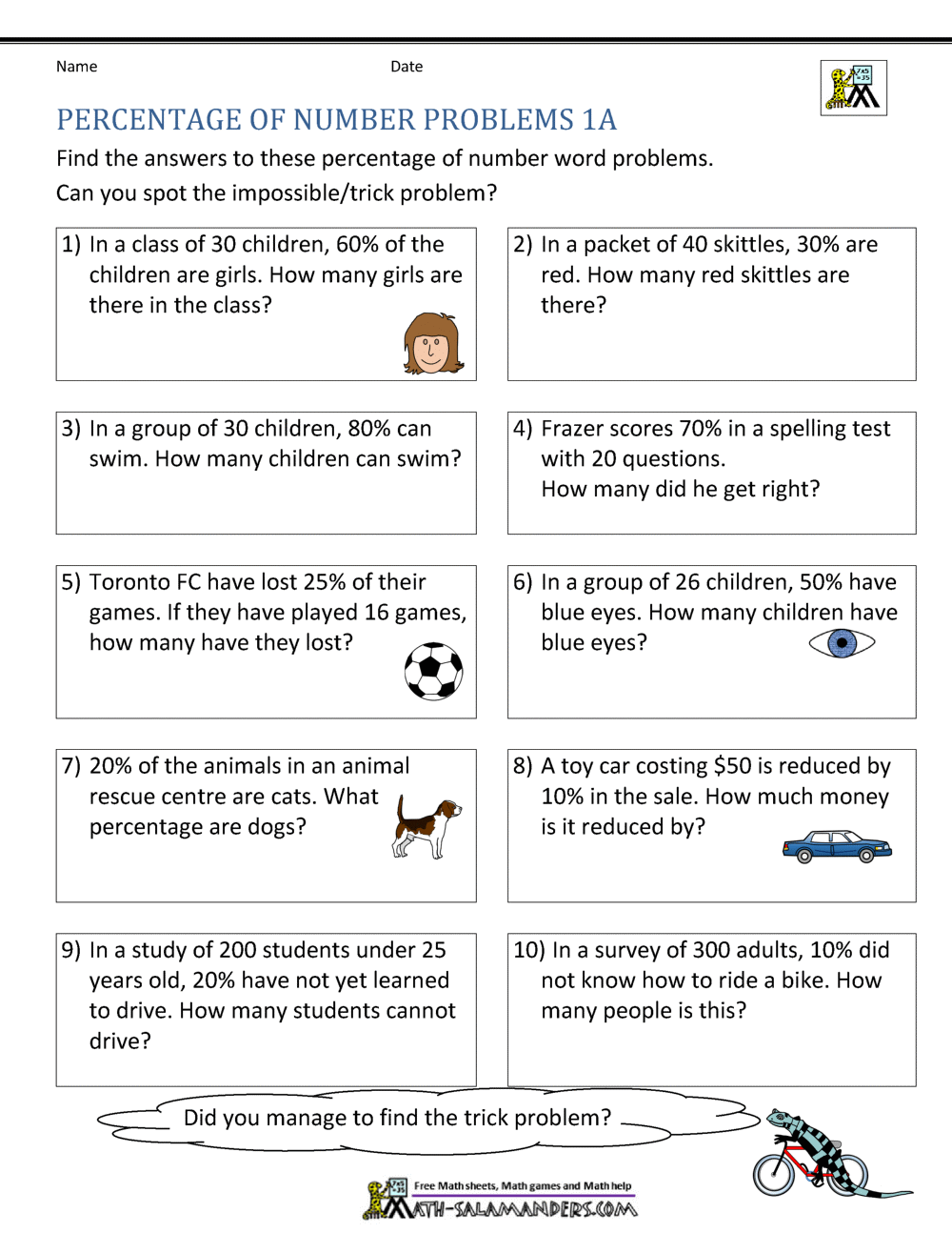 Basic Percentage Word Problems