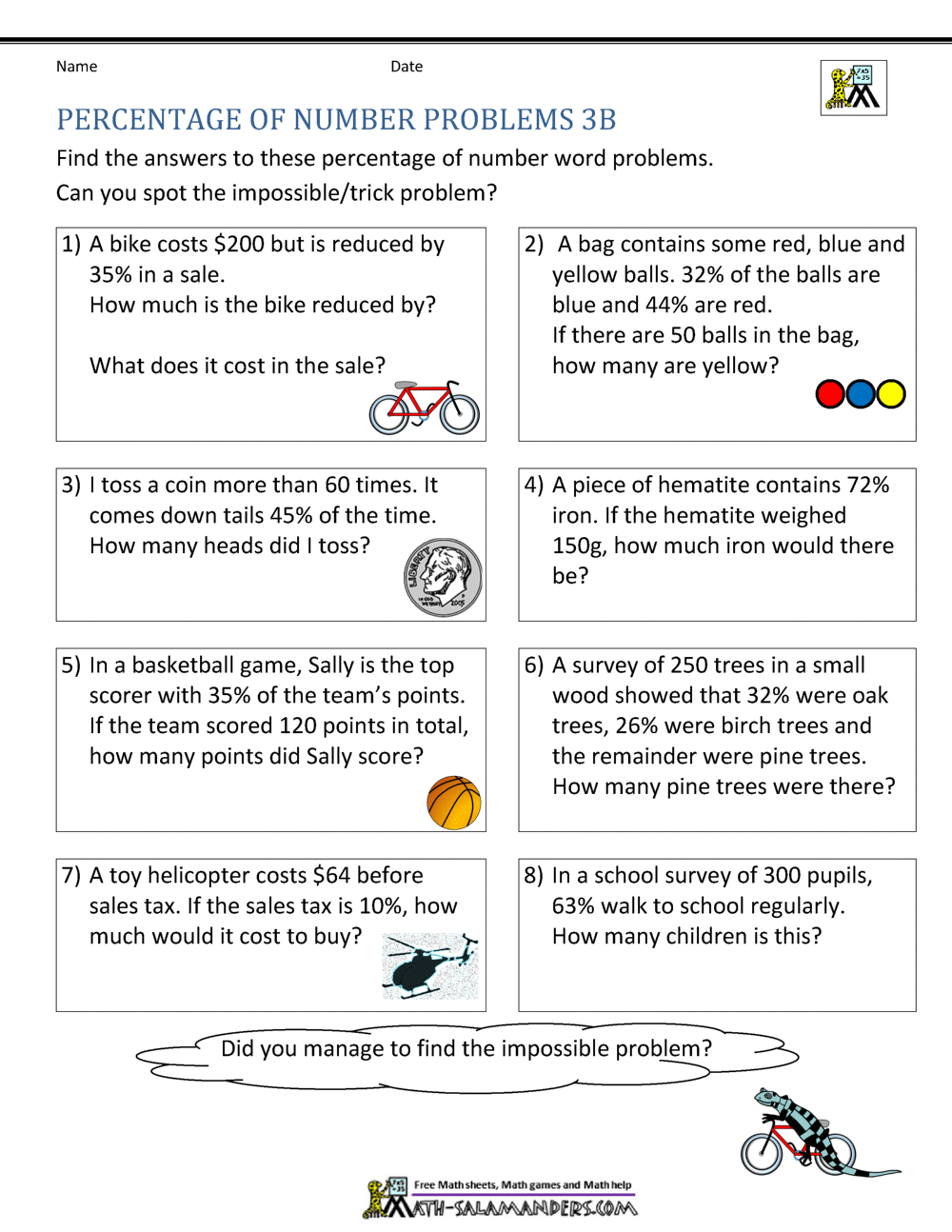 Basic Percentage Word Problems