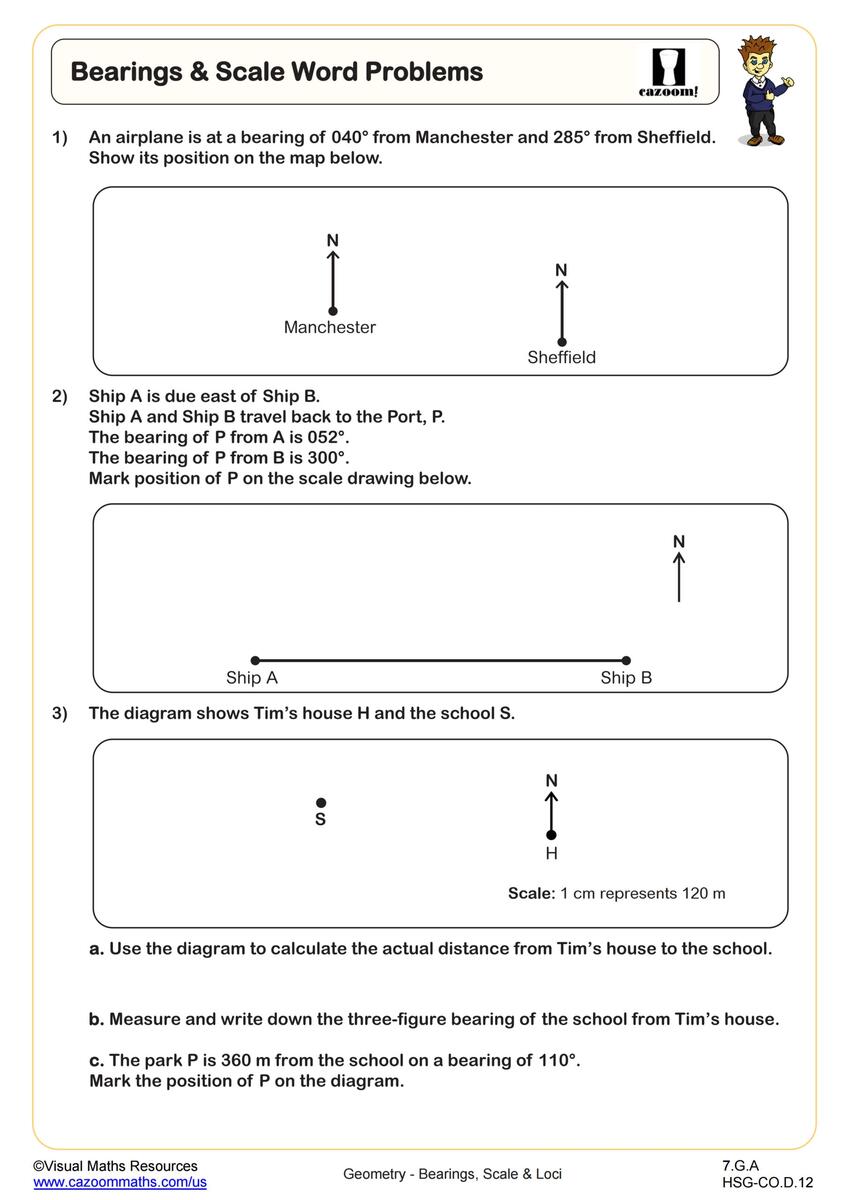 Bearings And Scale Word Problems Worksheet 7th Grade PDF Worksheets Cazoom Math Bearings And Scale Word Problems Worksheet 7th Grade PDF Worksheets Cazoom Math