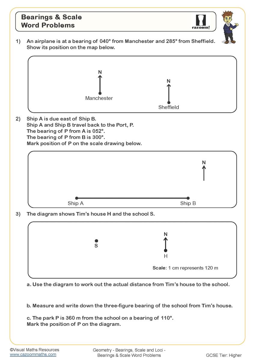 Bearings And Scale Word Problems Worksheet Cazoom Maths Worksheets Bearings And Scale Word Problems Worksheet Cazoom Maths Worksheets