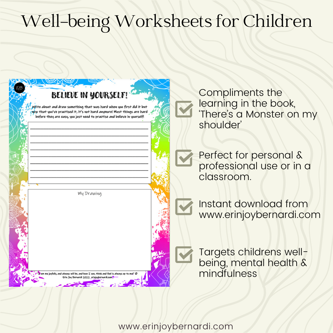 Believe In Yourself Worksheet Erin Joy Bernardi