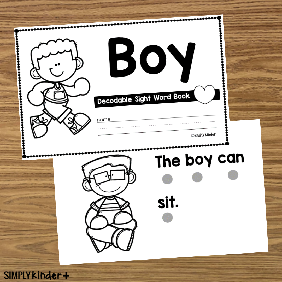 Boy Sight Word Book Activities Simply Kinder Printable Membership Boy Sight Word Book Activities Simply Kinder Printable Membership