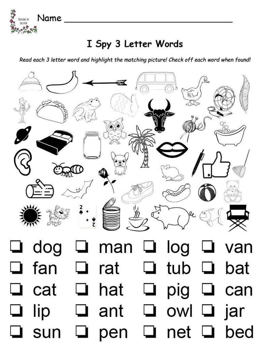 Buy I Spy 3 Letter Words Printable Worksheet Match Words To Pictures Preschool 1st Grade Online In India Etsy Buy I Spy 3 Letter Words Printable Worksheet Match Words To Pictures Preschool 1st Grade Online In India Etsy