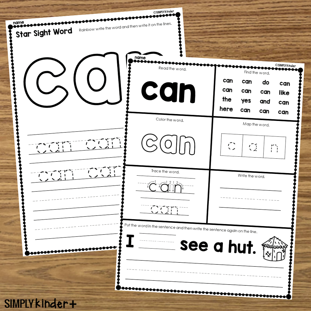Can Sight Word Printable Activities Simply Kinder Printable Membership Write And Read Sight Word Can Made By Teachers Worksheets Library