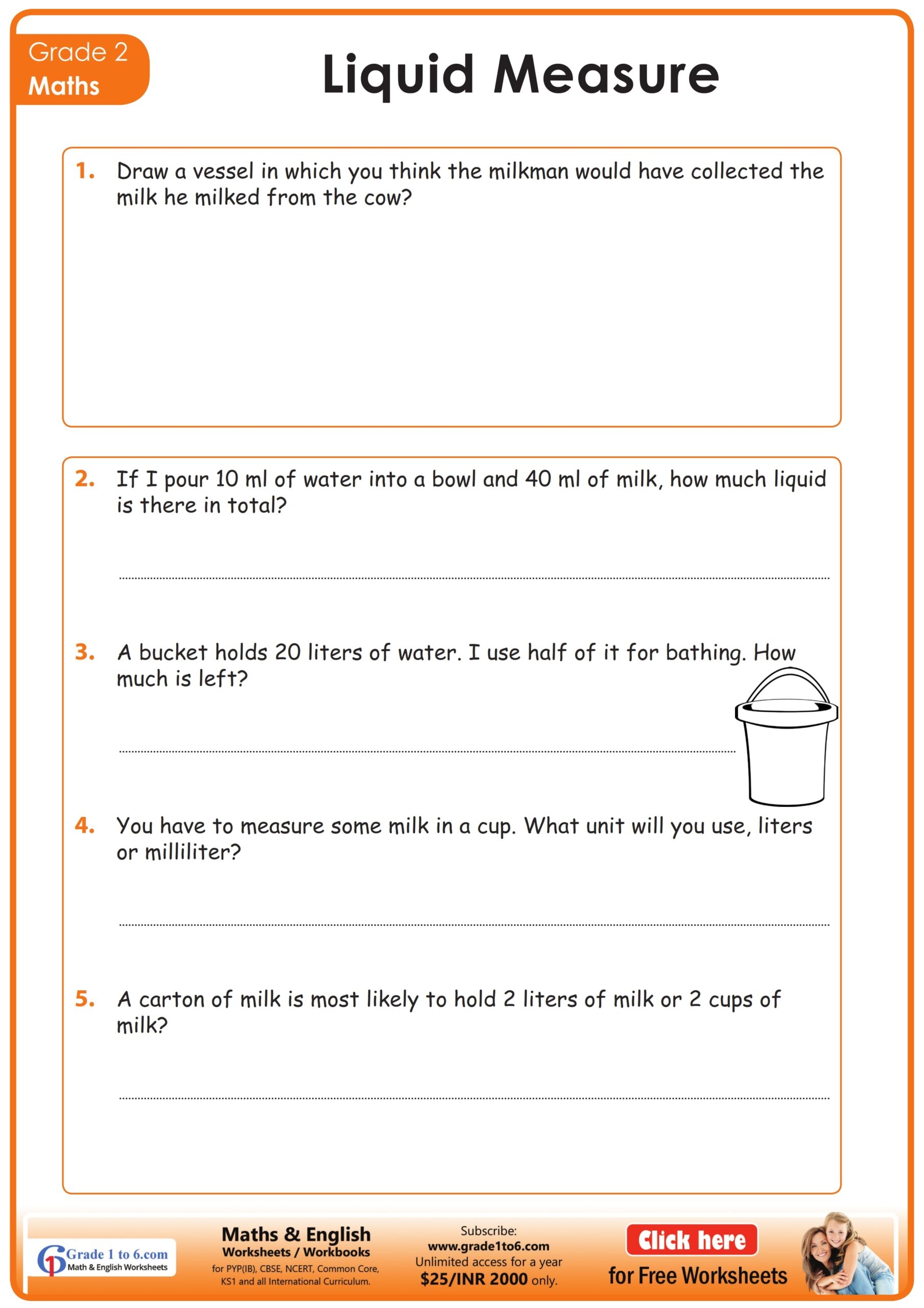 Capacity Measurement Word Problem Grade 2 Grade1to6 My Capacity Problems Top Teacher