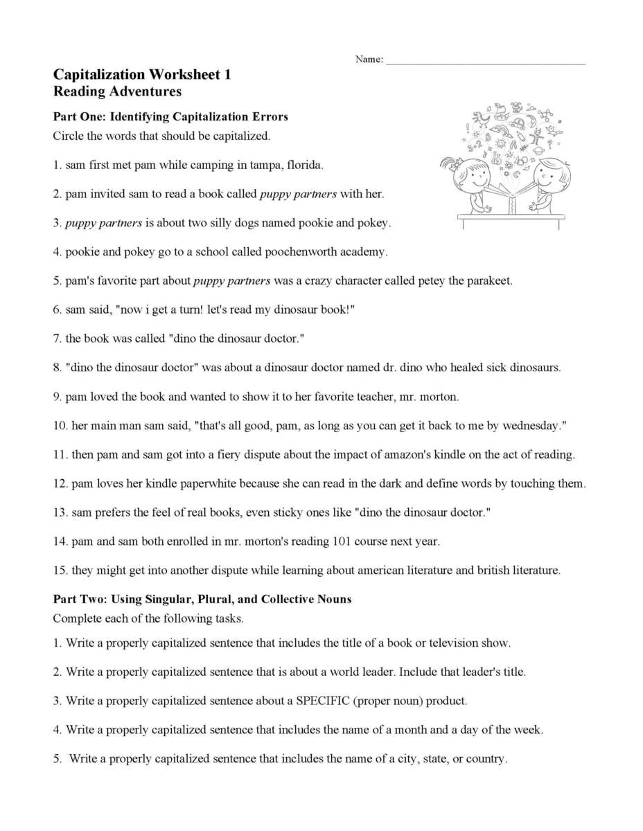 Capitalization Worksheets Lessons And Tests Language Arts Activities