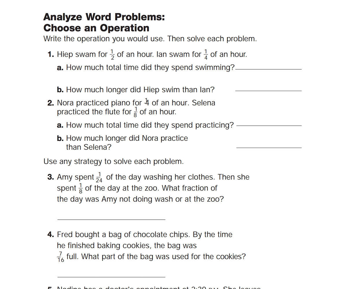 Choose An Operation Fractions TeacherVision Choose An Operation Fractions TeacherVision