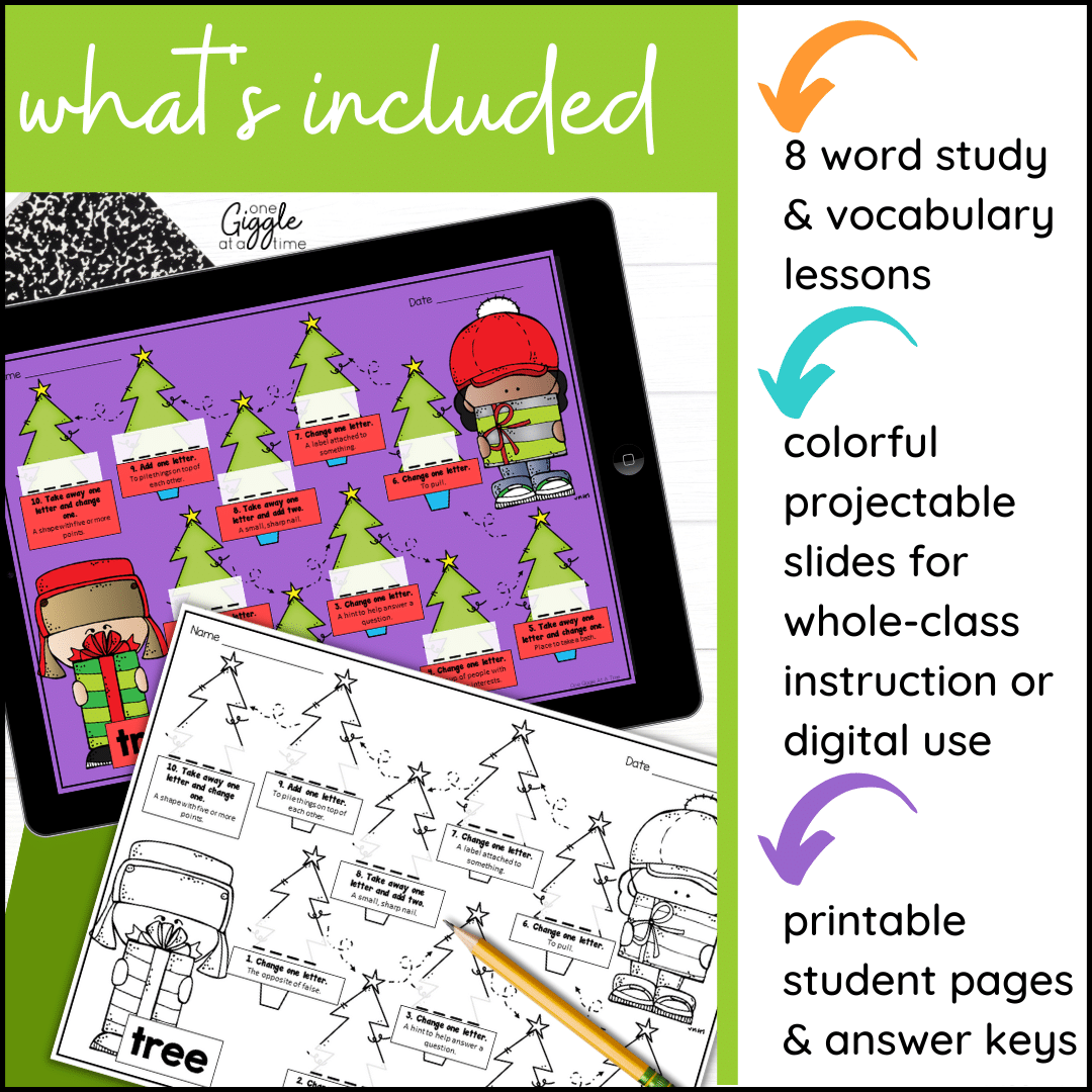 Christmas Word Work Activities Literacy Centers Worksheets Word Ladders Word Chains One Giggle At A Time Christmas Word Work Activities Literacy Centers Worksheets Word Ladders Word Chains One Giggle At A Time