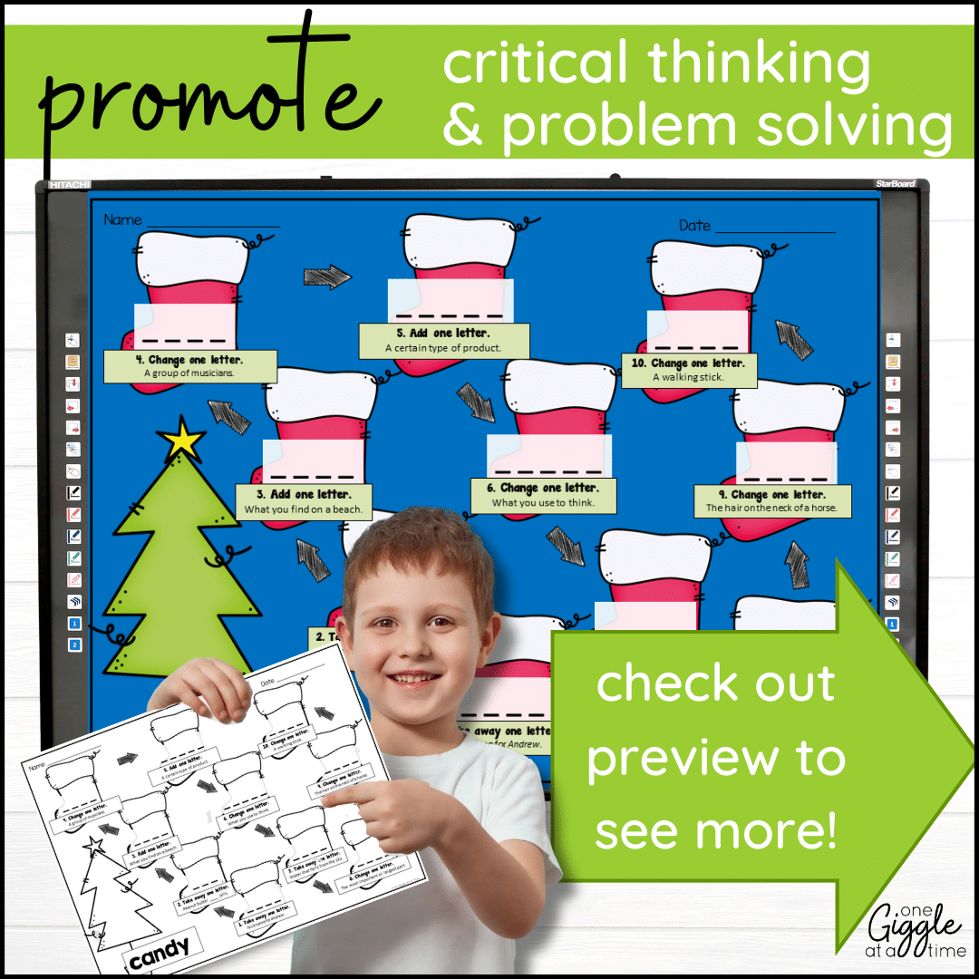 Christmas Word Work Activities Literacy Centers Worksheets Word Ladders Word Chains One Giggle At A Time Christmas Word Work Activities Literacy Centers Worksheets Word Ladders Word Chains One Giggle At A Time