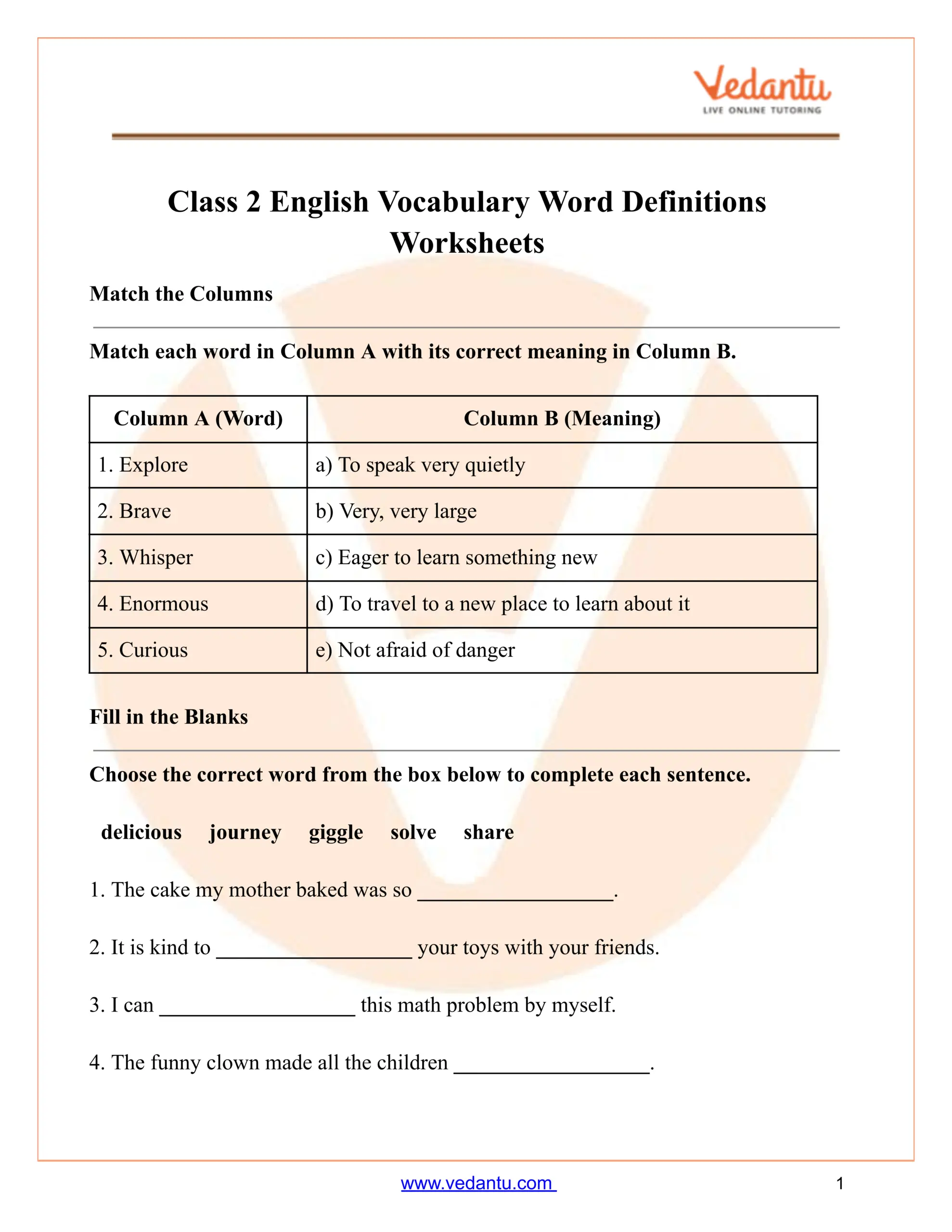 3rd Grade Vocabulary Worksheets Made By Teachers