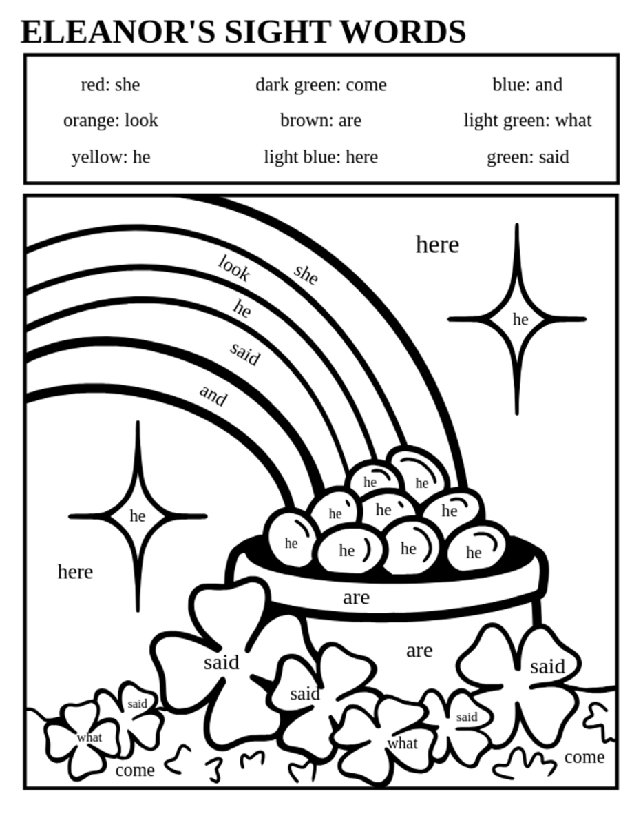 Color By Sight Word Generator MyColorByCode Color By Sight Word Generator MyColorByCode