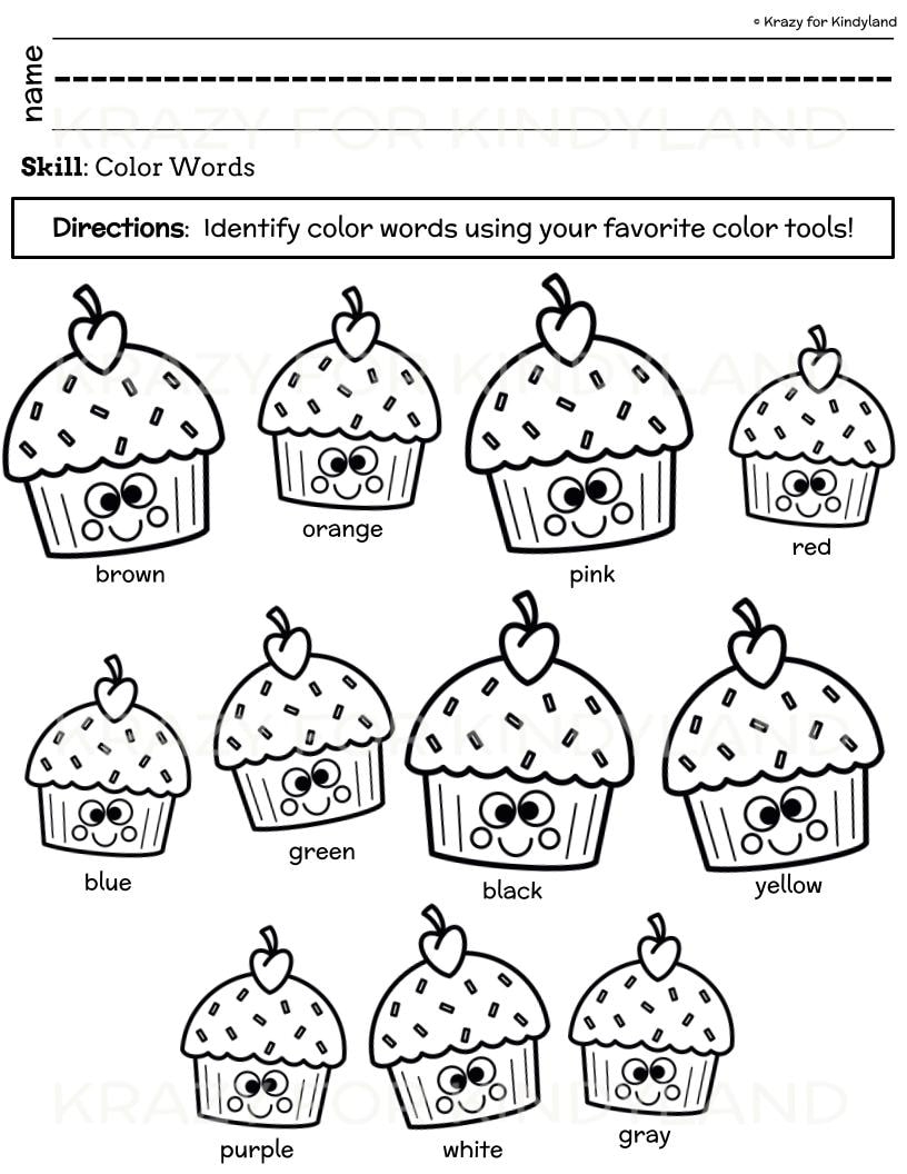 Color Words Worksheets For Monthly Fine Motor Task And Color Review Color Words Worksheets For Monthly Fine Motor Task And Color Review
