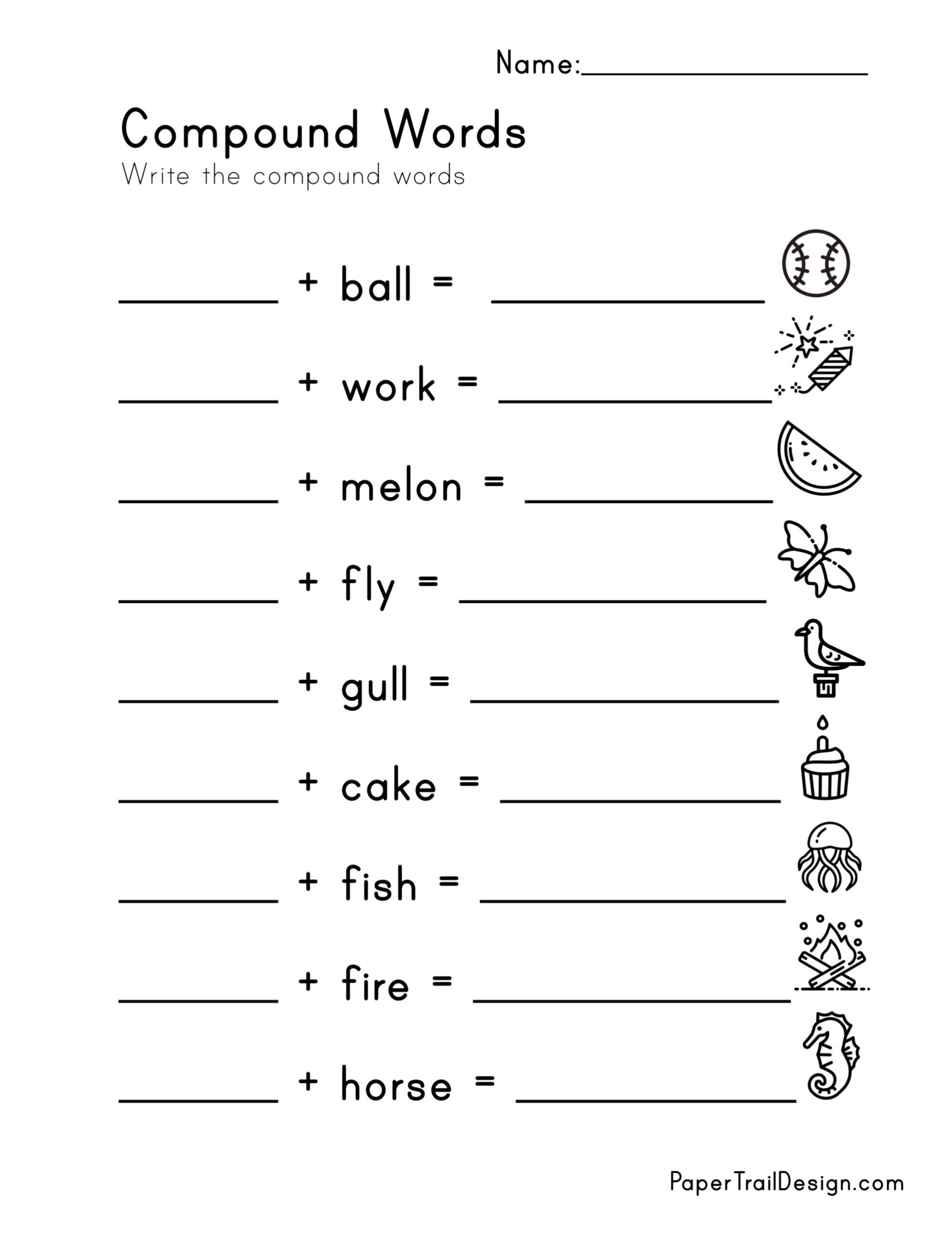 Compound Words Worksheet Paper Trail Design Compound Words Worksheet Paper Trail Design