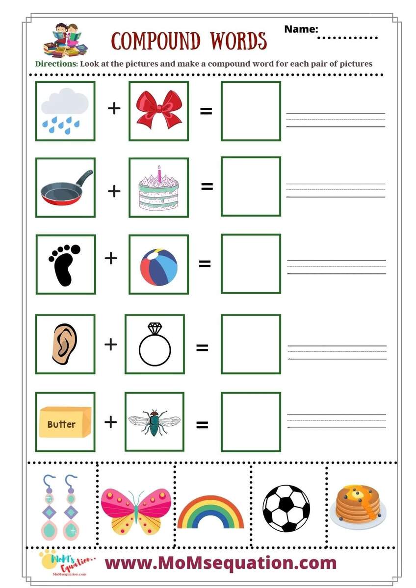 Compound Words Worksheets Kindergarten Worksheets Library