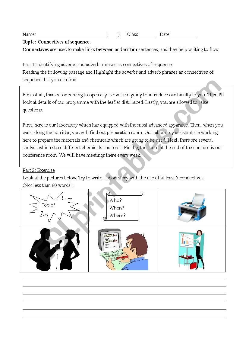 Connectives Of Sequence ESL Worksheet By ROXKAYI Write A Recipe Sequence Words ESL Worksheet By Miss Irene