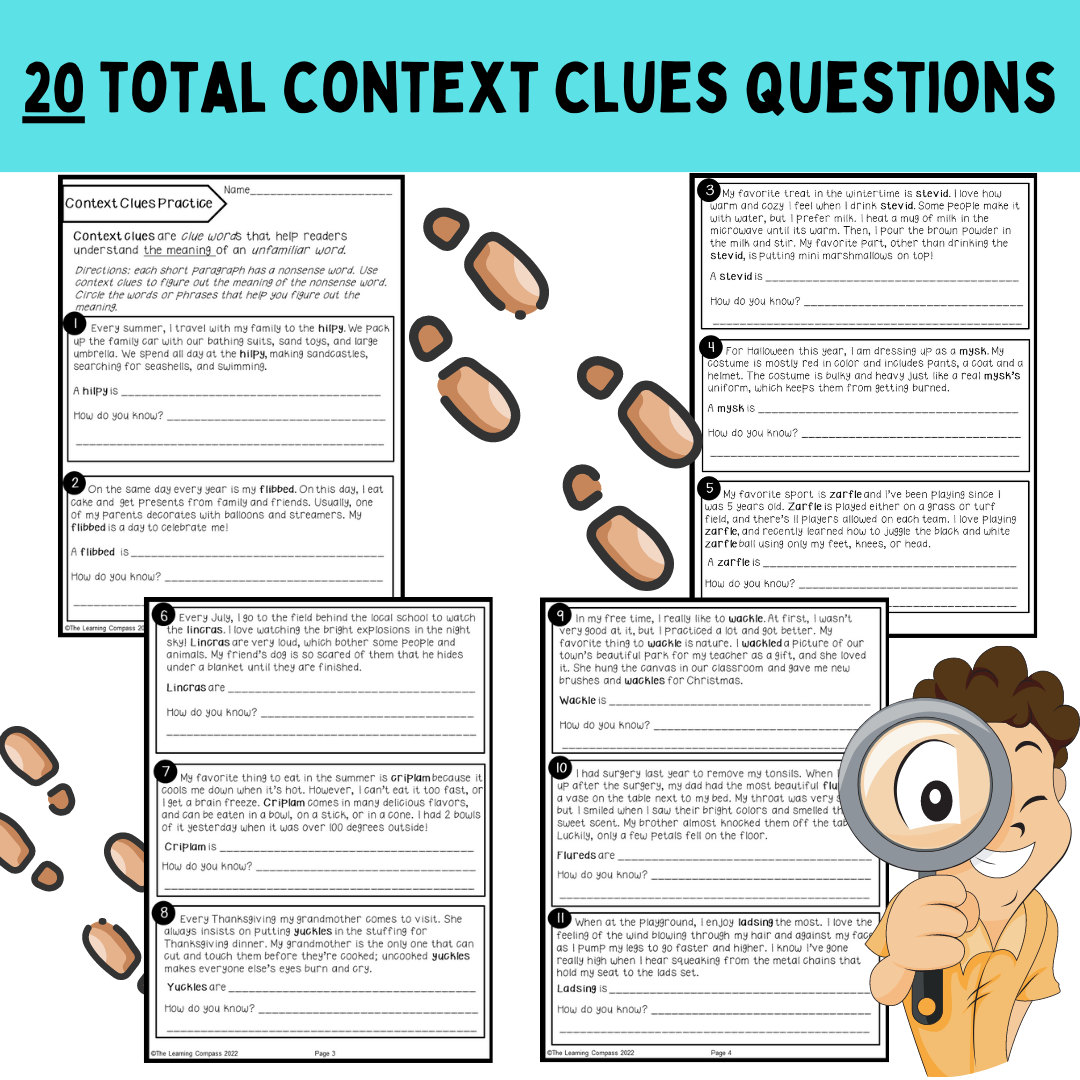 Using Context Clues Worksheets Made By Teachers