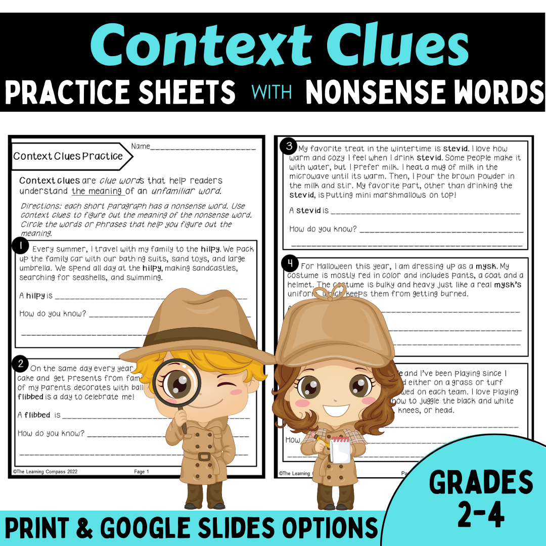 Context Clues Practice With Nonsense Words 2nd 4th Grades Made By Teachers