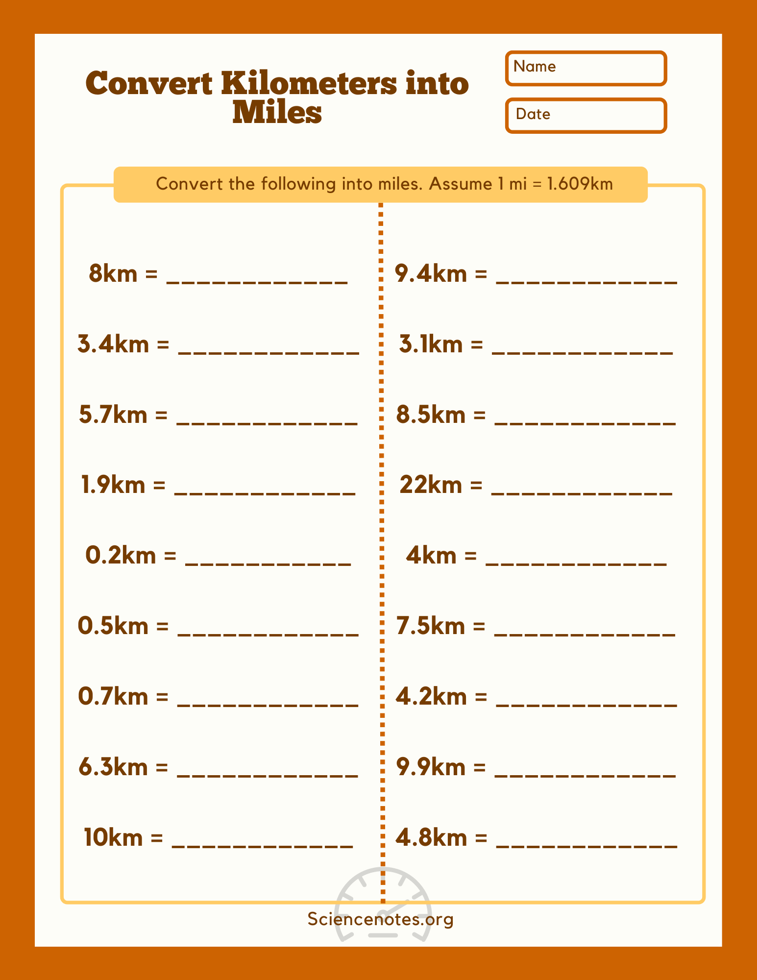 Convert Miles To Km Example Problem Convert Miles To Km Example Problem