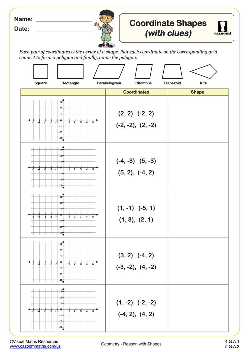 Coordinate Plane Word Problems Worksheet Fun And Engaging 6th Grade PDF Worksheets Cazoom Math