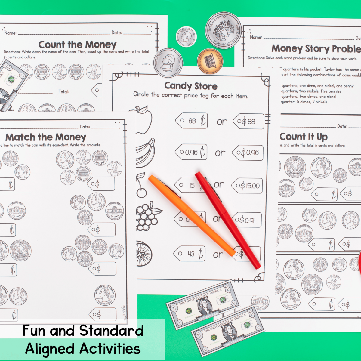 Counting Money Word Problems 2nd Grade Math 2 MD C 8 MagiCore
