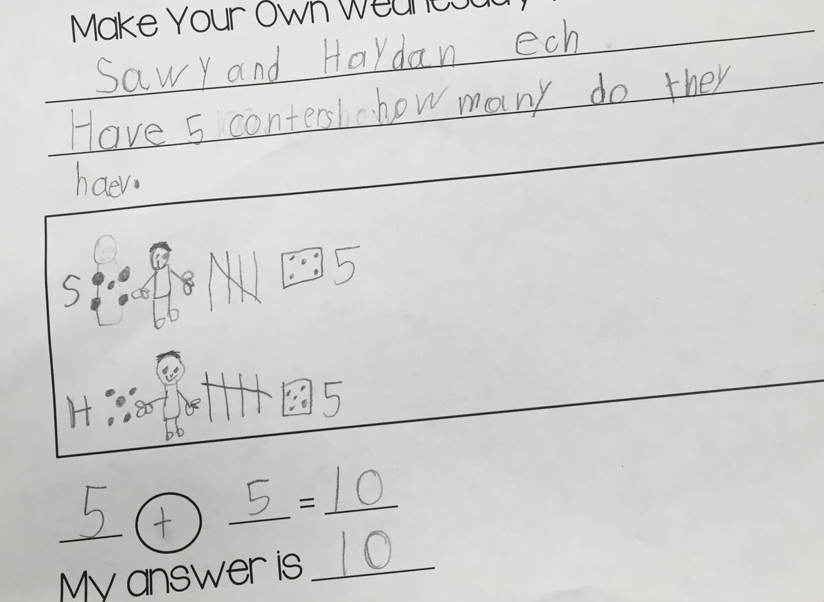 Create Your Own Wednesday Word Problem Kickin It In Kindergarten