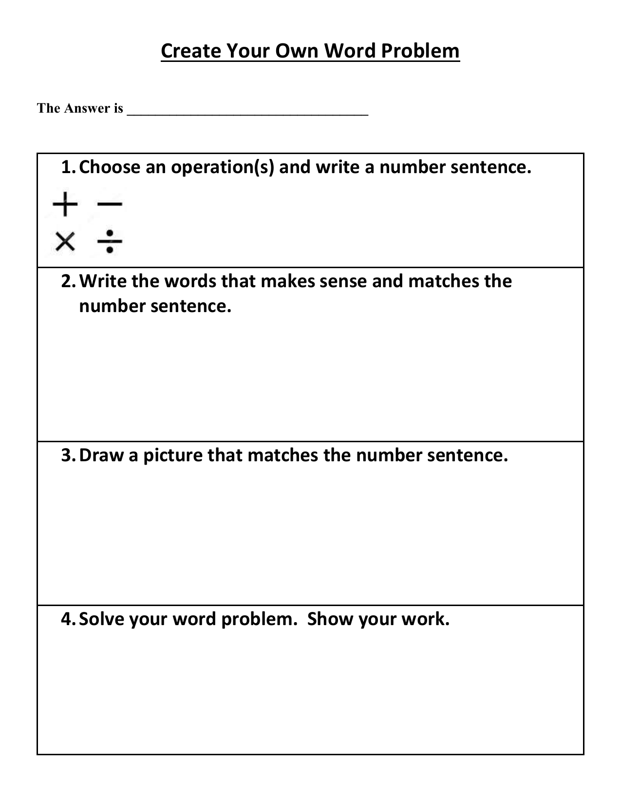 Create Your Own Wednesday Word Problem Kickin It In Kindergarten