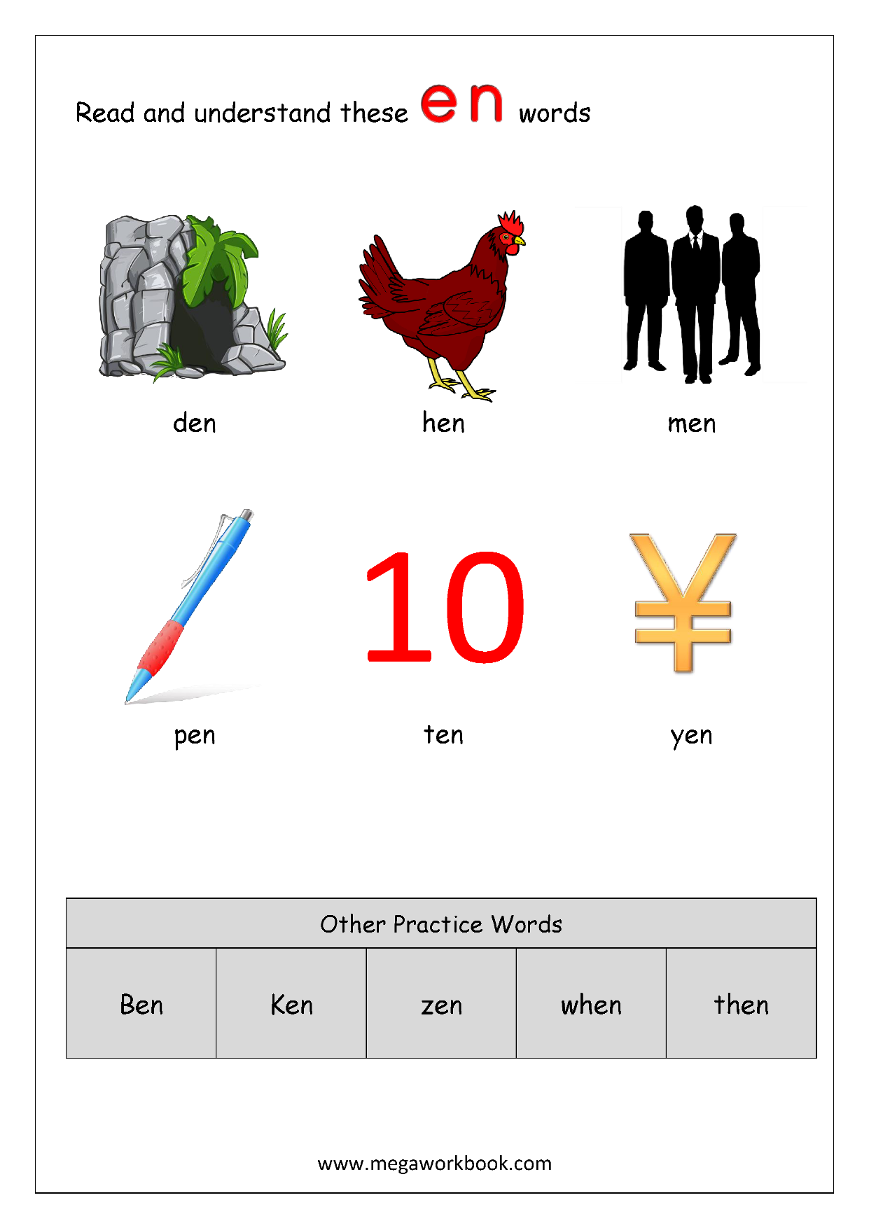 CVC Worksheets CVC Words For Kindergarten Word Family Worksheets CVC Words With Pictures MegaWorkbook