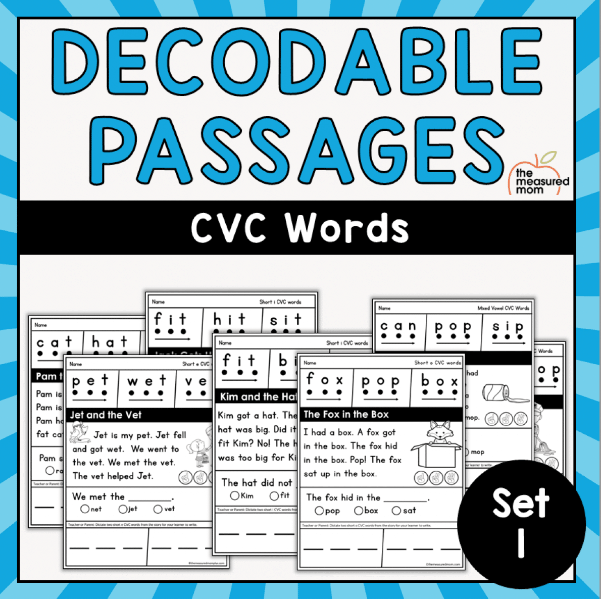 Decodable Passages CVC Words The Measured Mom