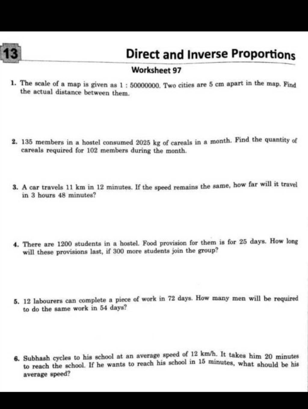 Direct And Inverse Proportions Worksheet 97 Filo