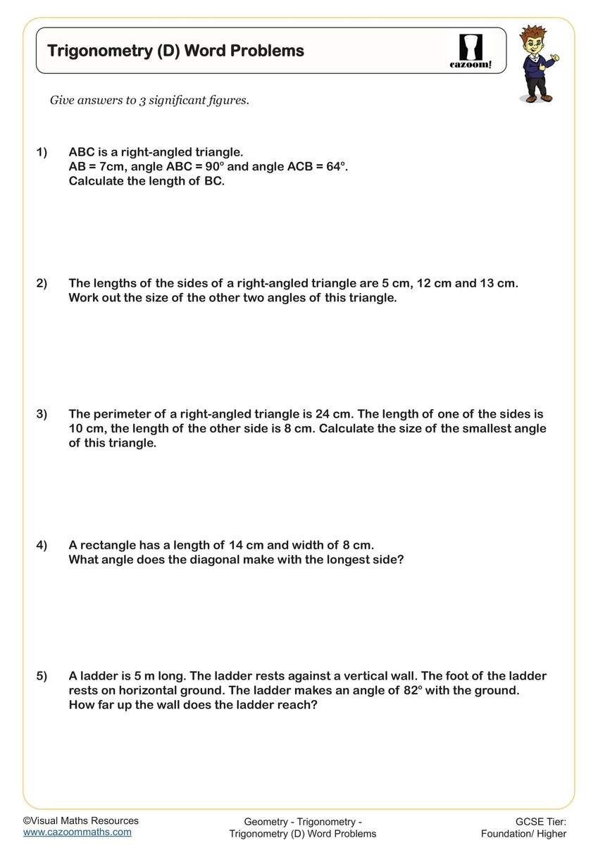 Discovering Trigonometry Investigation Worksheet Cazoom Maths Worksheets