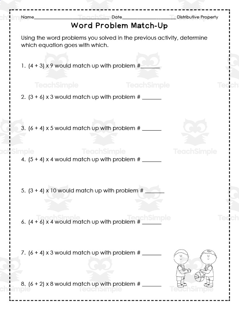 Distributive Property Word Problems By Teach Simple Distributive Property Word Problems By Teach Simple