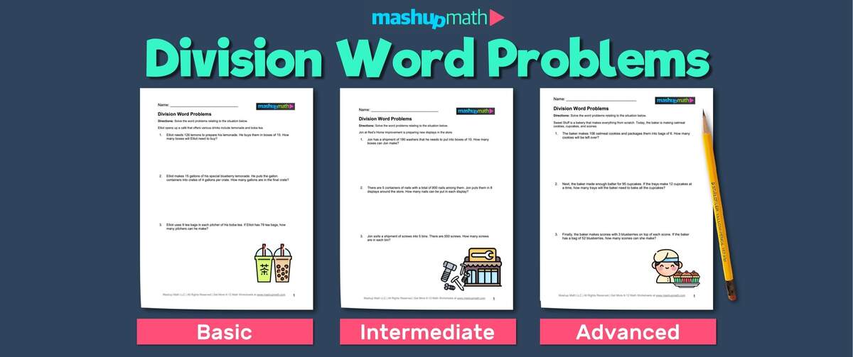 Division Word Problems Free Worksheets For Grades 3 5 Mashup Math