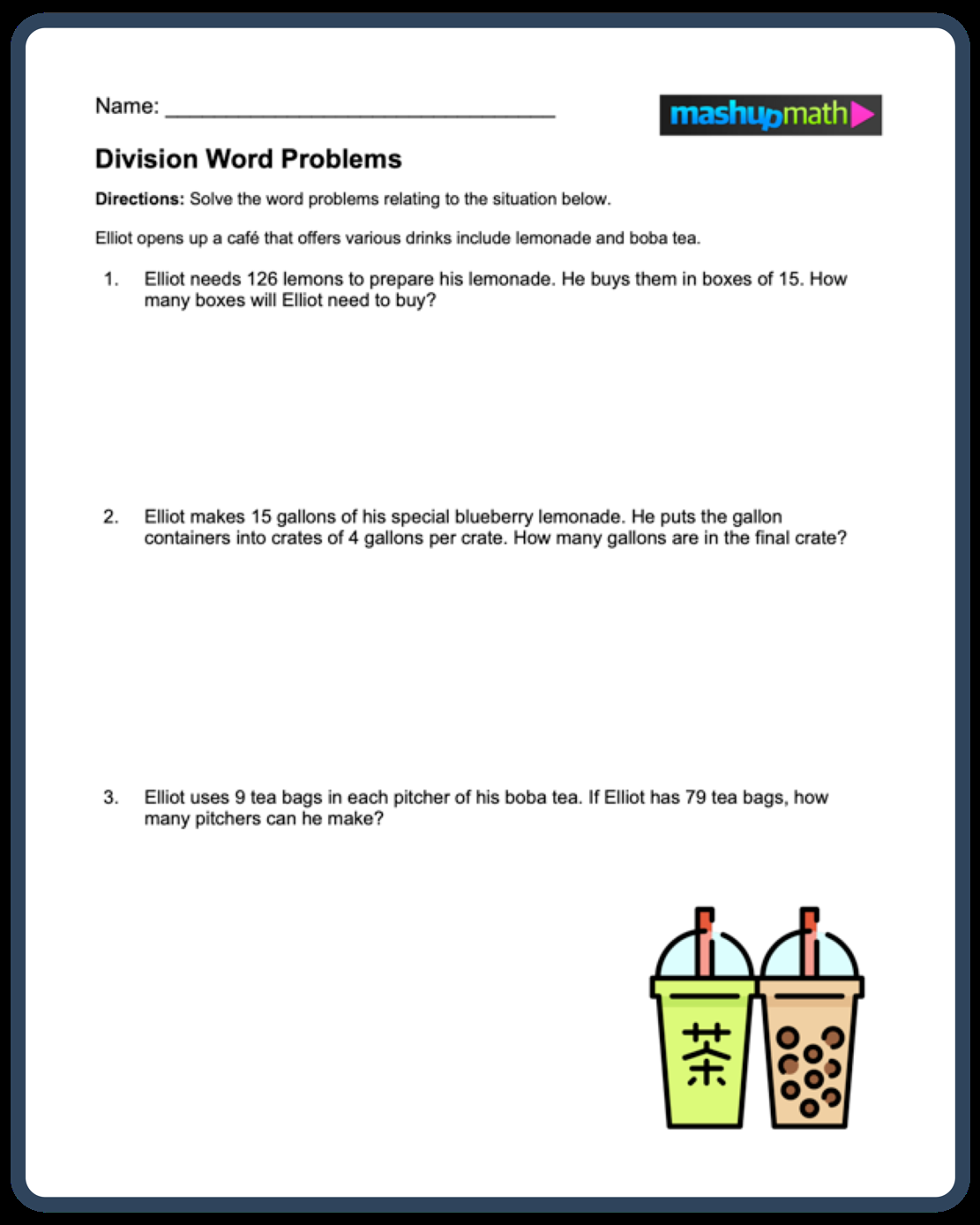 Division Word Problems Free Worksheets For Grades 3 5 Mashup Math