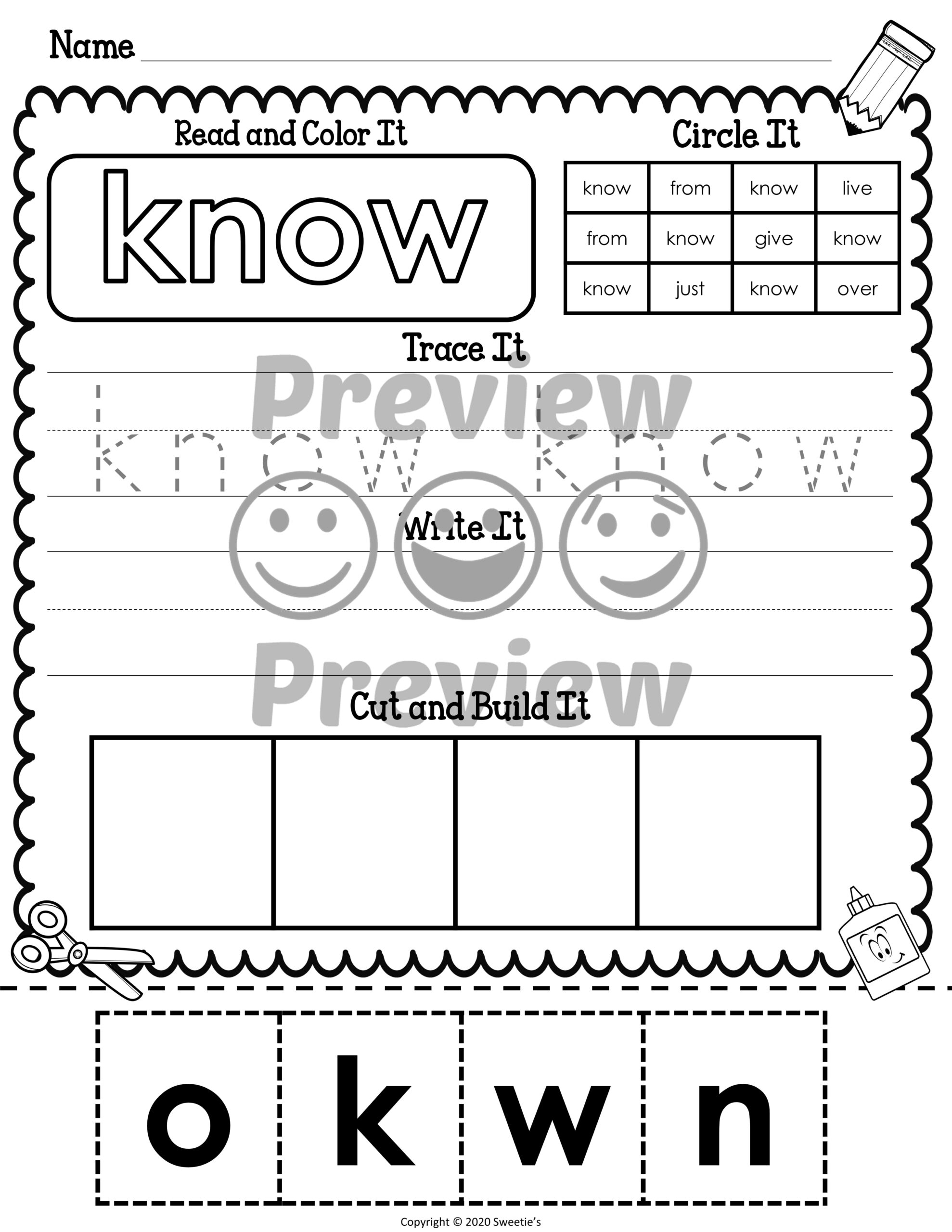 Dolch First Sight Word Worksheets Made By Teachers Dolch First Sight Word Worksheets Made By Teachers