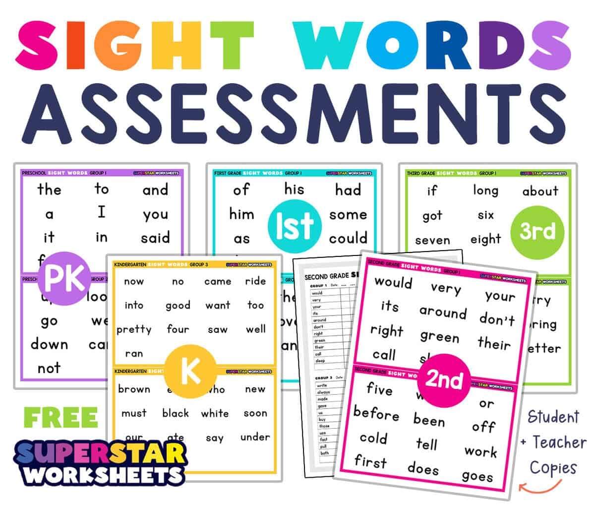 Dolch Sight Word Nouns Superstar Worksheets