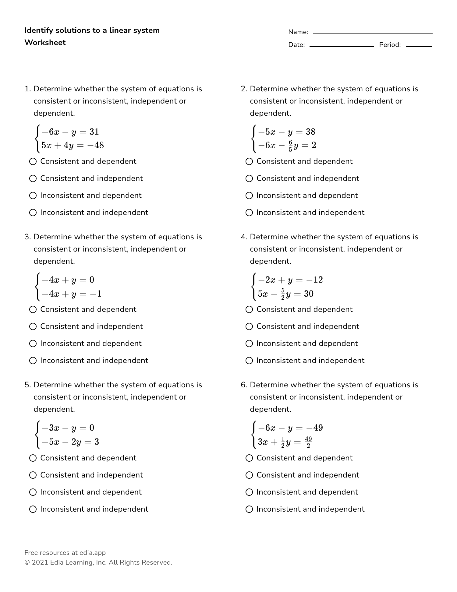 Solve Systems Of Equations Word Problems Worksheets Practice Problems