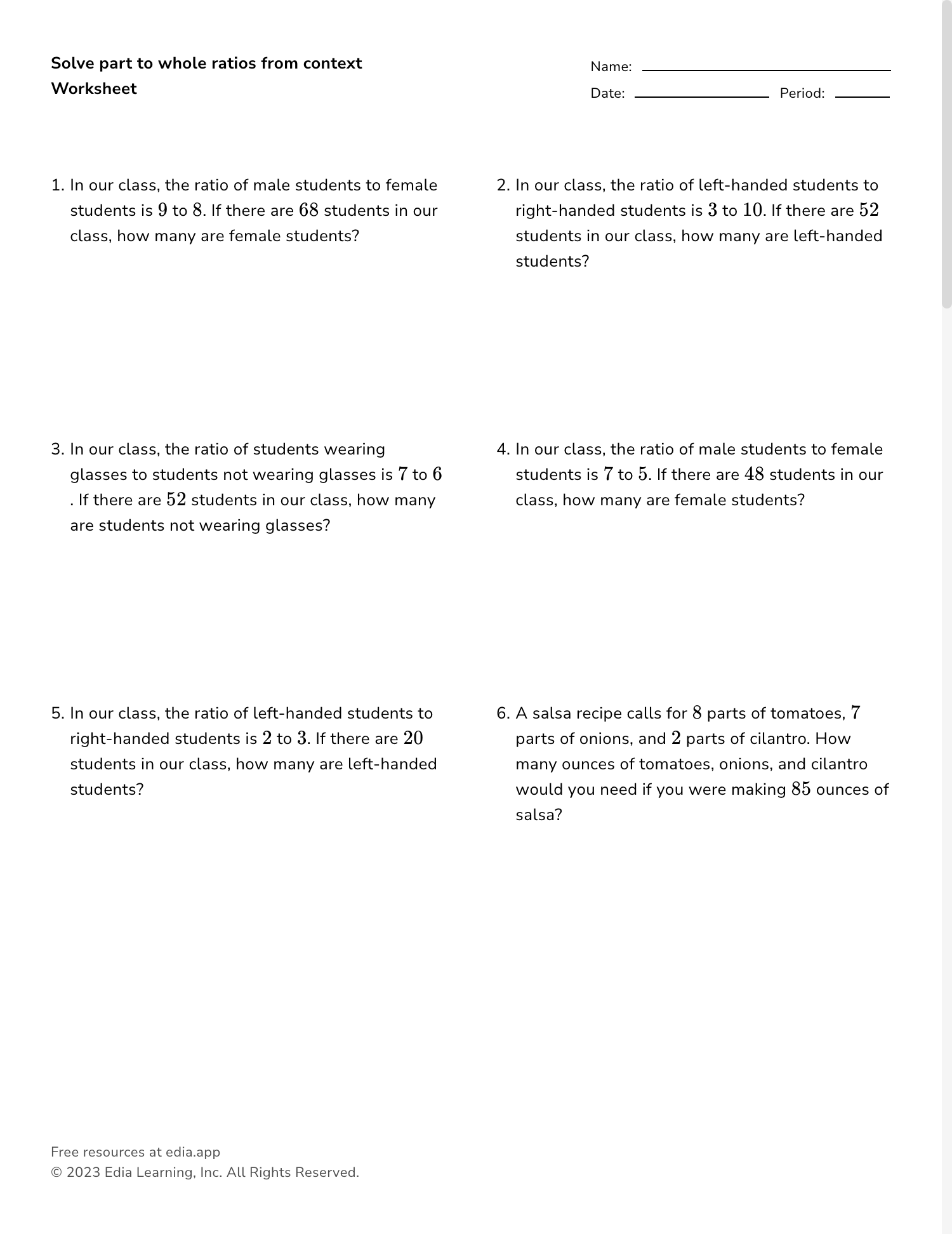 Edia AI Platform For Student Outcomes Proportions Word Problems Using Decimals 1 Worksheet Worksheets Library