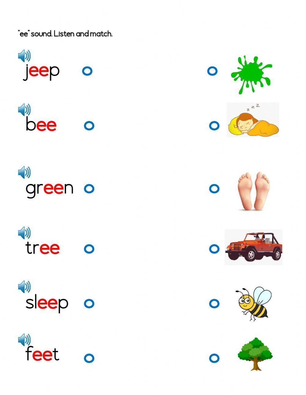 Ee Sound Activity Worksheets Library