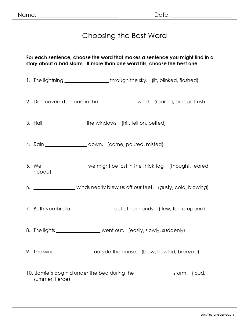 Effective Writing Choosing The Best Word 3 Worksheets Grades 3 5 CCSS Made By Teachers Word Usage Worksheets Word Choice Worksheets