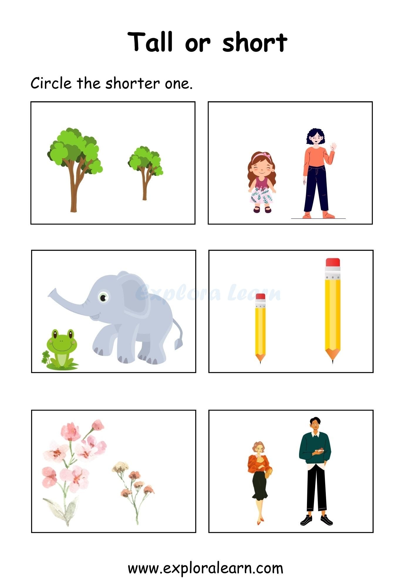 Engaging Comparison Worksheets For Preschool Kindergarten Above And Below Big And Small And More