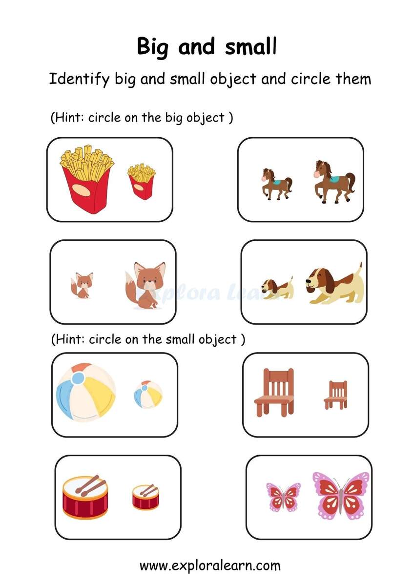 Big And Small Concept Activities With FREE Math Worksheet