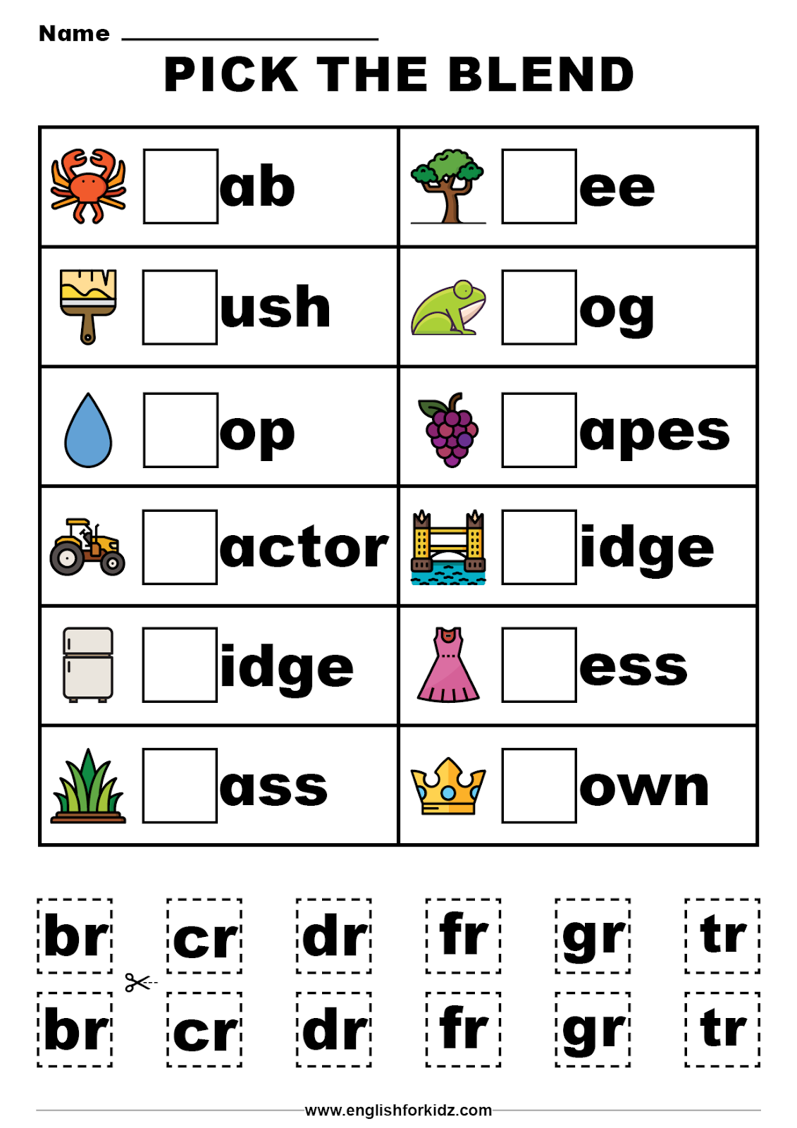 English For Kids Step By Step Beginning Consonant Blends And Digraphs Worksheets English For Kids Step By Step Beginning Consonant Blends And Digraphs Worksheets