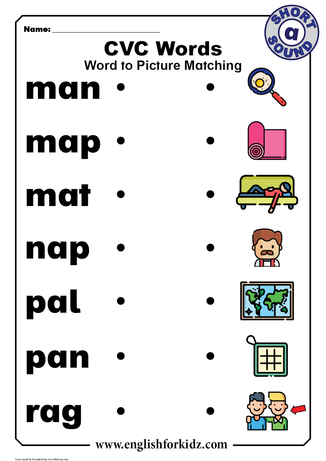 English For Kids Step By Step CVC Words Worksheets Short A Sound English For Kids Step By Step CVC Words Worksheets Short A Sound