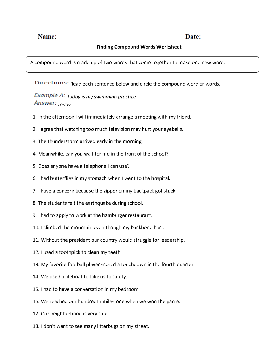 Englishlinx Compound Words Worksheets Englishlinx Compound Words Worksheets